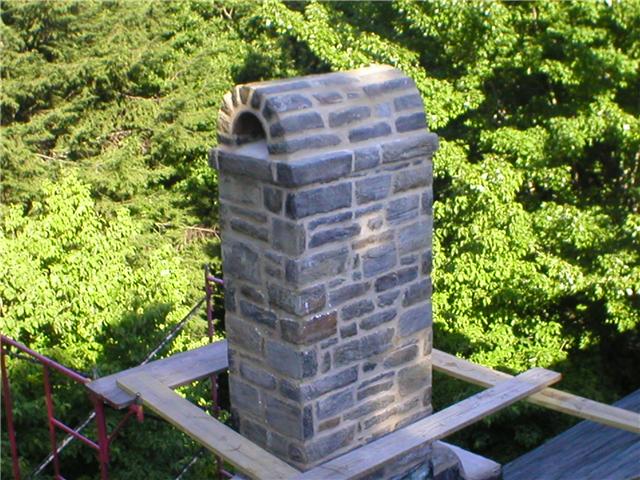 Stone Chimney Repair & Refurbished by W.S. Montgomery Chimney and Masonry Services in Villanova, PA 19085